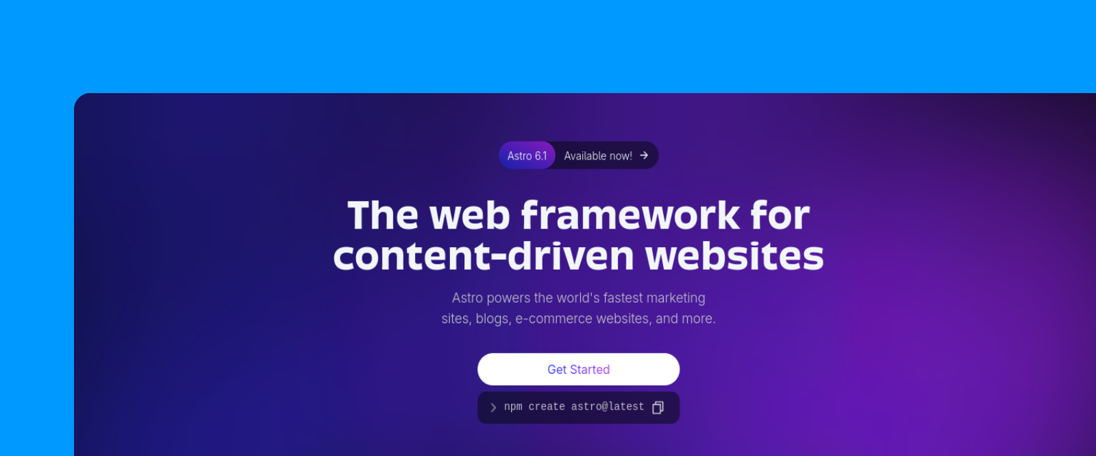Astro, currently at version 6.1